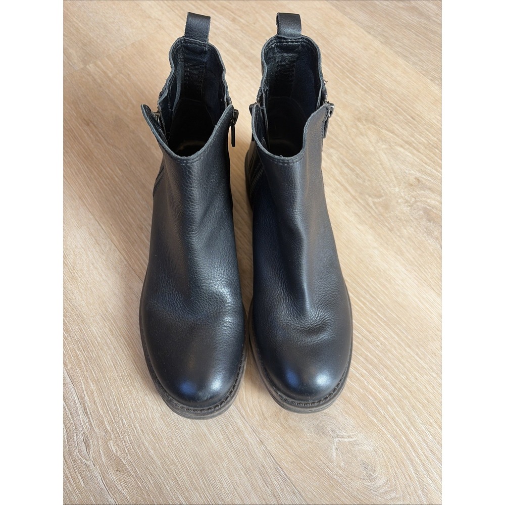 Lucky Brand Darbie Leather Ankle Boots Women's Size 8.5 Black Zip Sides Comfort - Picture 3 of 9